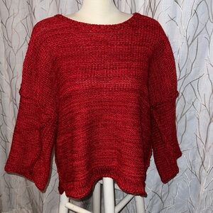 Red dress up sweater.